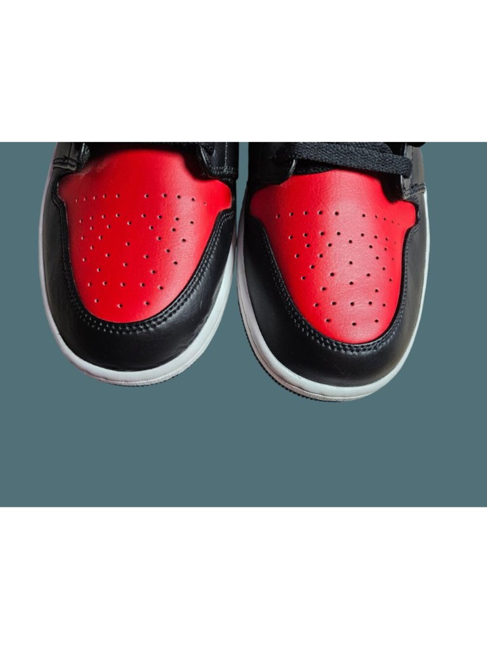 Air Jordan 1 Mid "Bred Toe" Sneakers Men Size 13 White/Black/Fire Red - Picture 5 of 16